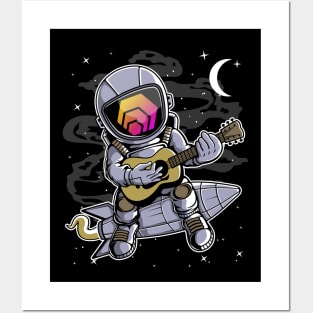 Astronaut Guitar HEX Coin To The Moon HEX Crypto Token Cryptocurrency Blockchain Wallet Birthday Gift For Men Women Kids Posters and Art